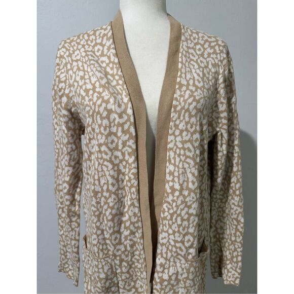 J. Crew factory neutral leaped print open front L - Picture 2 of 9